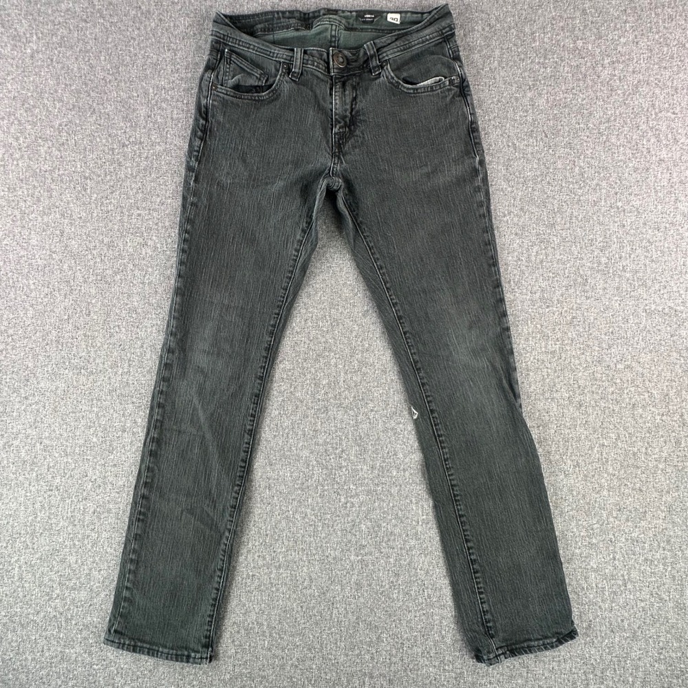 Volcom Jeans Mens 30 Vorta Slim Straight Dark Grey Stretch Denim Skate